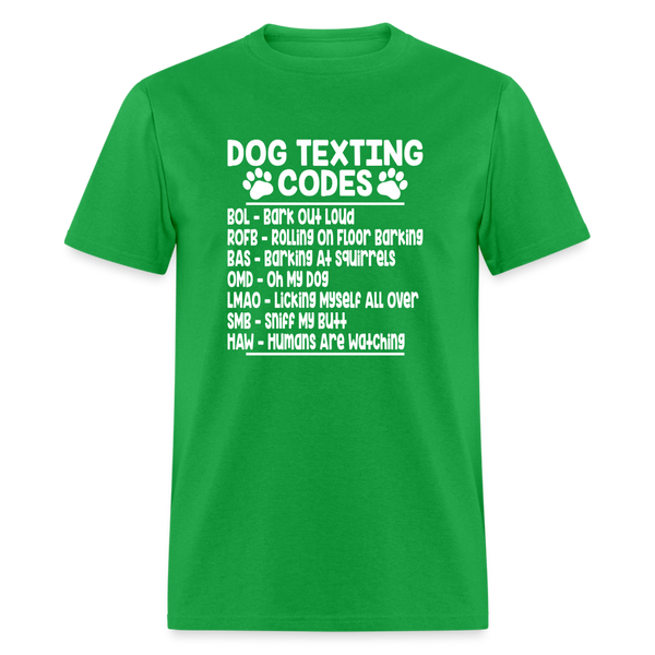 66051 Dog Texting Codes TSHIRT - bright green