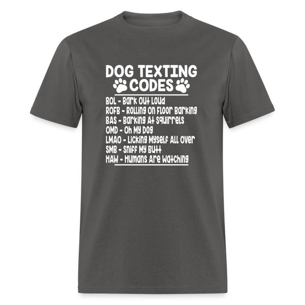 66051 Dog Texting Codes TSHIRT - charcoal