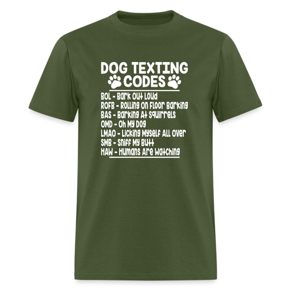 66051 Dog Texting Codes TSHIRT - military green