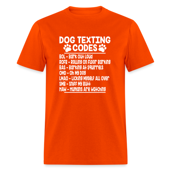 66051 Dog Texting Codes TSHIRT - orange