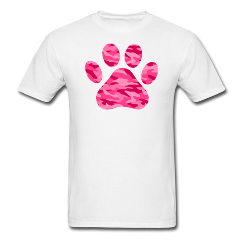 Pink Camo Paw PREMIUM TSHIRT - white