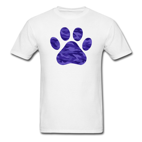 More Purple Camo Paw PREMIUM TSHIRT - white