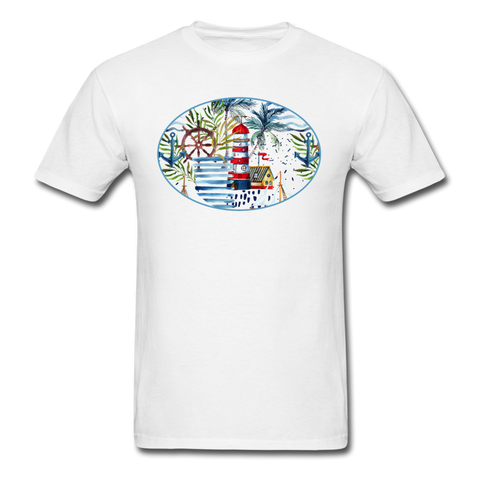 8195 Lighthouse Cove Oval PREMIUM TSHIRT - white