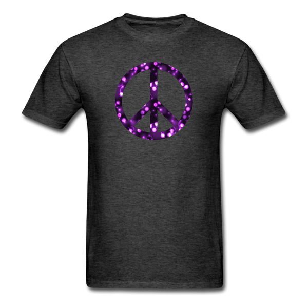 8192 More Purple Bubbles Peace Symbol PREMIUM TSHIRT - heather black