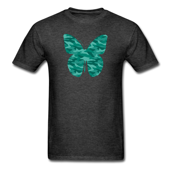 True Greens Camo Butterfly PREMIUM TSHIRT - heather black