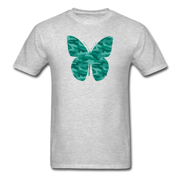 True Greens Camo Butterfly PREMIUM TSHIRT - heather gray