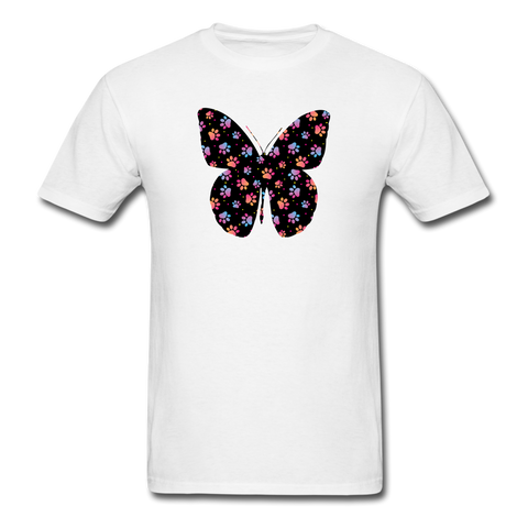 Rainbow Pastel Paws Butterfly PREMIUM TSHIRT - white