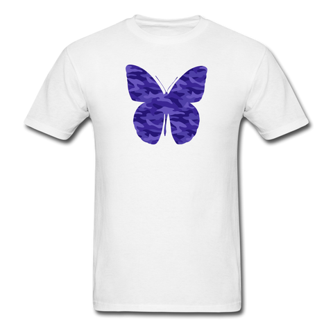 More Purple Camo Butterfly PREMIUM TSHIRT - white