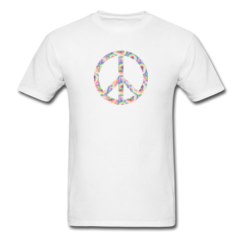 8185 Daydream Tie Dye Peace Sign Graphic TSHIRT - white