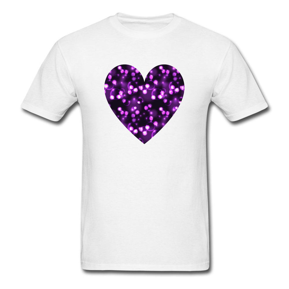 8192 More Purple Bubbles Heart PREMIUM TSHIRT - white