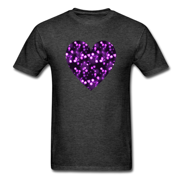 8192 More Purple Bubbles Heart PREMIUM TSHIRT - heather black