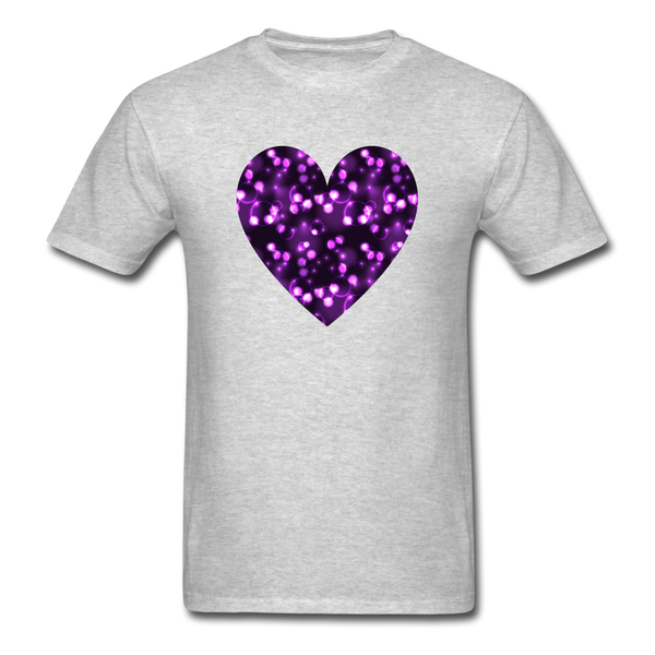 8192 More Purple Bubbles Heart PREMIUM TSHIRT - heather gray