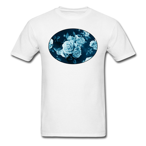 8194 Floral Fantasy Oval PREMIUM TSHIRT - white