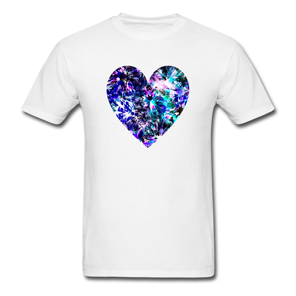 Tie Dye Splatter Heart PREMIUM TSHIRT - white