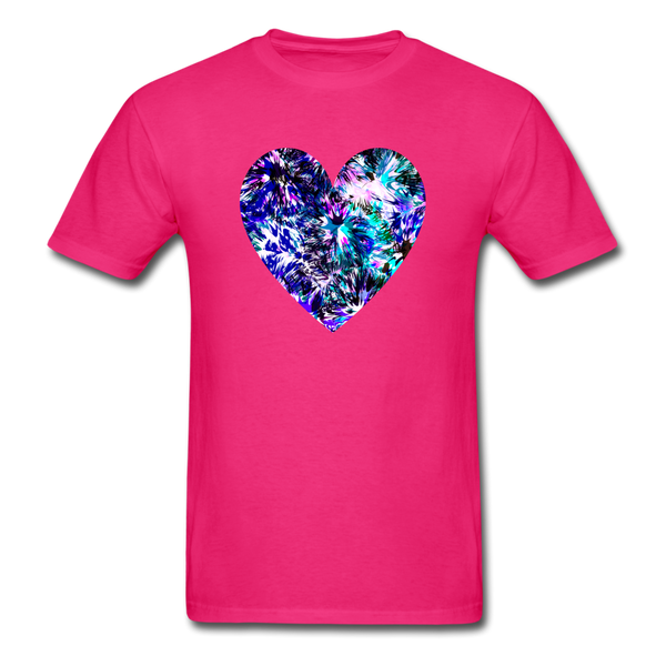 Tie Dye Splatter Heart PREMIUM TSHIRT - fuchsia