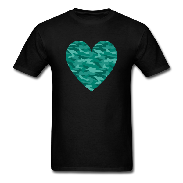 True Greens Camo Heart PREMIUM TSHIRT - black