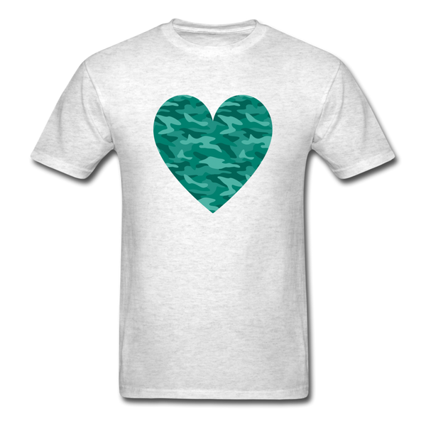 True Greens Camo Heart PREMIUM TSHIRT - light heather gray