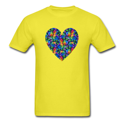 Rainbow Roses Heart PREMIUM TSHIRT - yellow