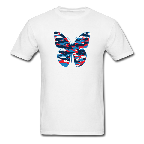 8219 Home Of The Brave Camo Butterfly PREMIUM TSHIRT - white