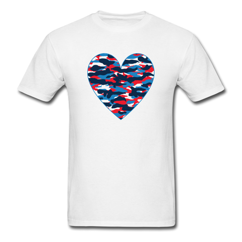 8219 Home Of The Brave Camo Heart PREMIUM TSHIRT - white