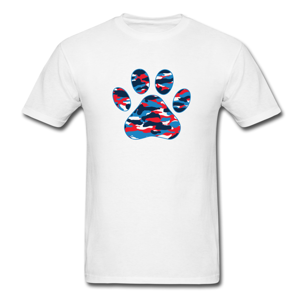 8219 Home Of The Brave Camo Paw PREMIUM TSHIRT - white