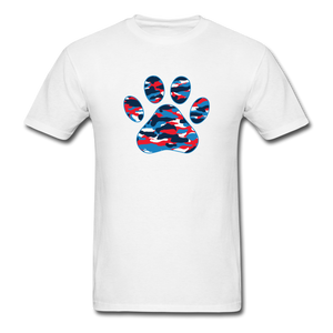 8219 Home Of The Brave Camo Paw PREMIUM TSHIRT - white