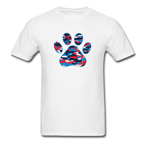 8219 Home Of The Brave Camo Paw PREMIUM TSHIRT - white