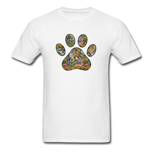 8214 America The Beautiful Collage Paw PREMIUM TSHIRT - white