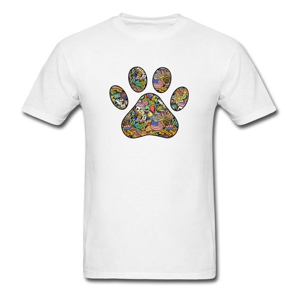 8214 America The Beautiful Collage Paw PREMIUM TSHIRT - white