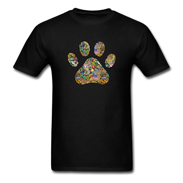 8214 America The Beautiful Collage Paw PREMIUM TSHIRT - black