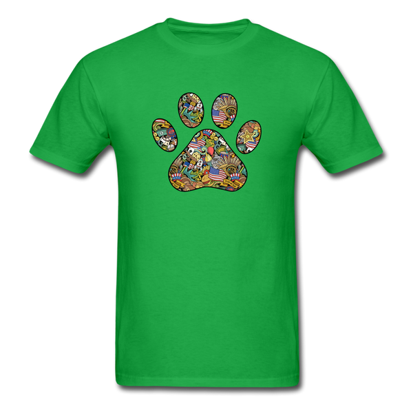 8214 America The Beautiful Collage Paw PREMIUM TSHIRT - bright green