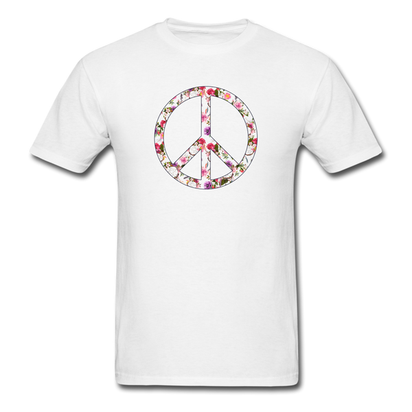 8190 Floral & Dream Catcher Peace Symbol PREMIUM TSHIRT - white