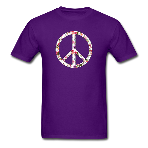 8190 Floral & Dream Catcher Peace Symbol PREMIUM TSHIRT - purple