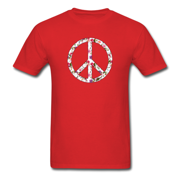 8190 Floral & Dream Catcher Peace Symbol PREMIUM TSHIRT - red