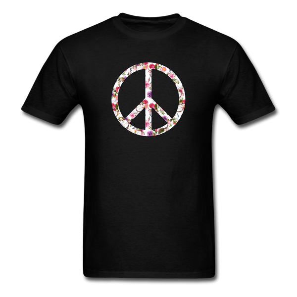 8190 Floral & Dream Catcher Peace Symbol PREMIUM TSHIRT - black