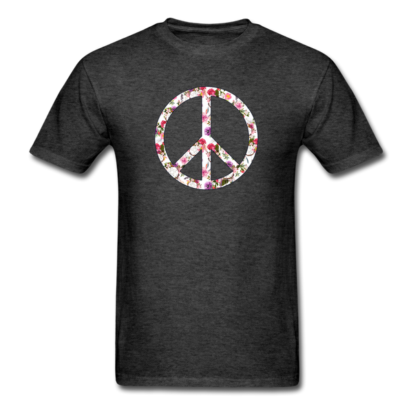 8190 Floral & Dream Catcher Peace Symbol PREMIUM TSHIRT - heather black