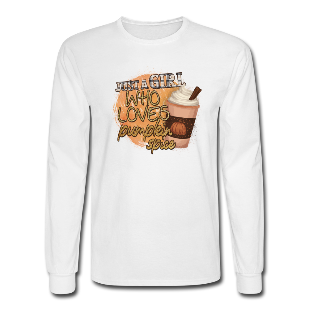 4/4S Just A Girl Who Loves Pumpkin Spice PREMIUM TSHIRT - white