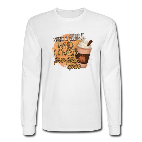 4/4S Just A Girl Who Loves Pumpkin Spice PREMIUM TSHIRT - white