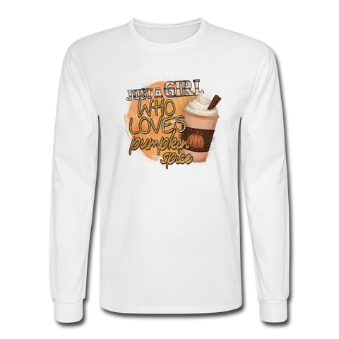 4/4S Just A Girl Who Loves Pumpkin Spice PREMIUM TSHIRT - white