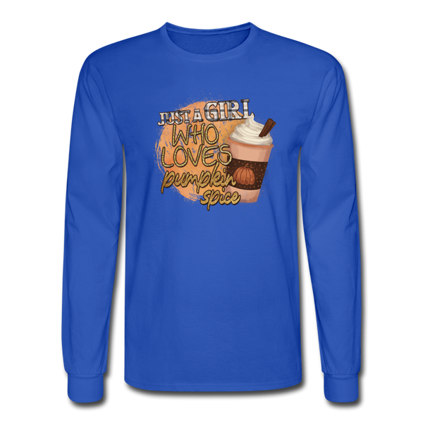 4/4S Just A Girl Who Loves Pumpkin Spice PREMIUM TSHIRT - royal blue