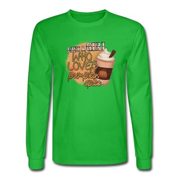 4/4S Just A Girl Who Loves Pumpkin Spice PREMIUM TSHIRT - bright green