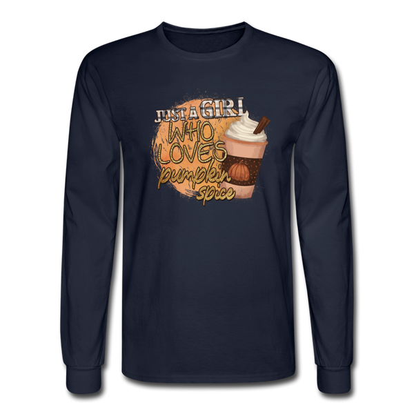 4/4S Just A Girl Who Loves Pumpkin Spice PREMIUM TSHIRT - navy