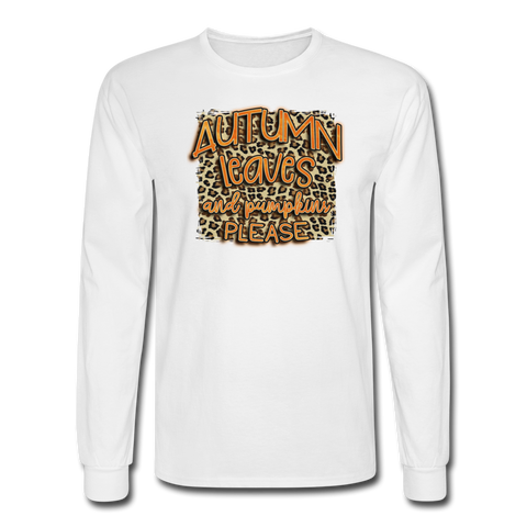 4/4S Autumn Leaves & Pumpkins Please PREMIUM TSHIRT - white