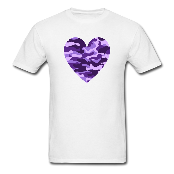 8020 Another Purple Camo Heart PREMIUM TSHIRT - white