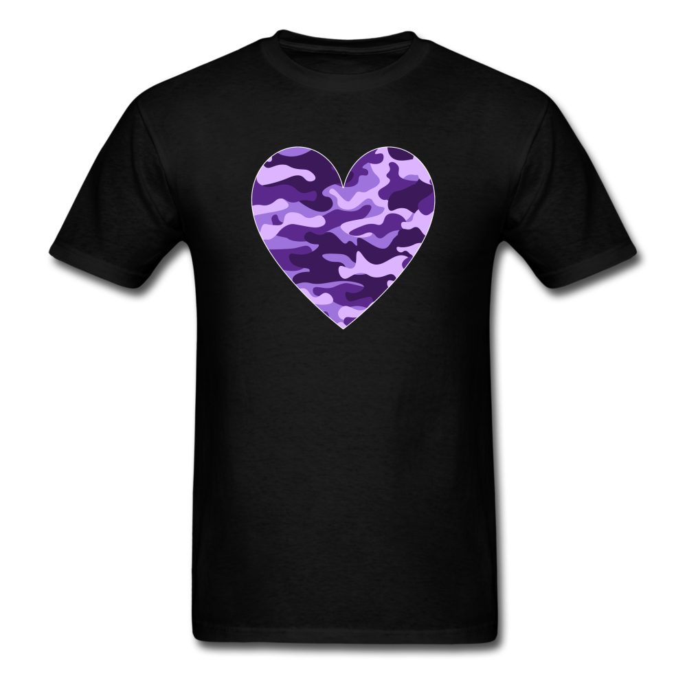 8020 Another Purple Camo Heart PREMIUM TSHIRT - black