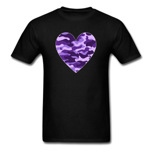 8020 Another Purple Camo Heart PREMIUM TSHIRT - black