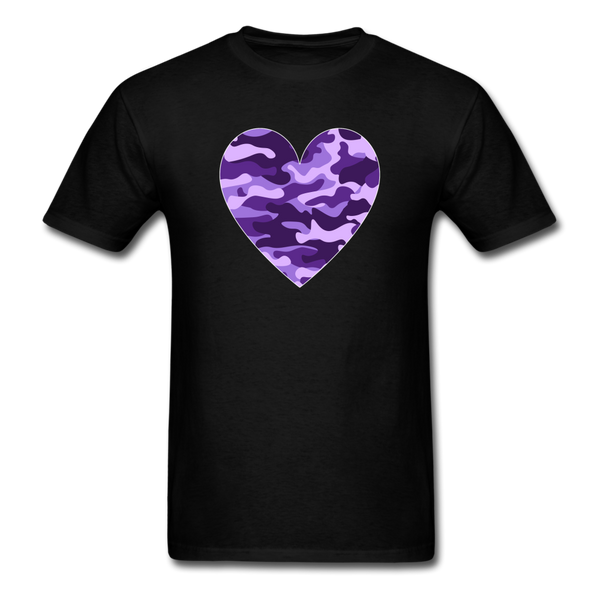 8020 Another Purple Camo Heart PREMIUM TSHIRT - black