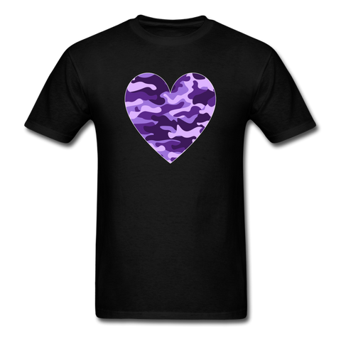 8020 Another Purple Camo Heart PREMIUM TSHIRT - black