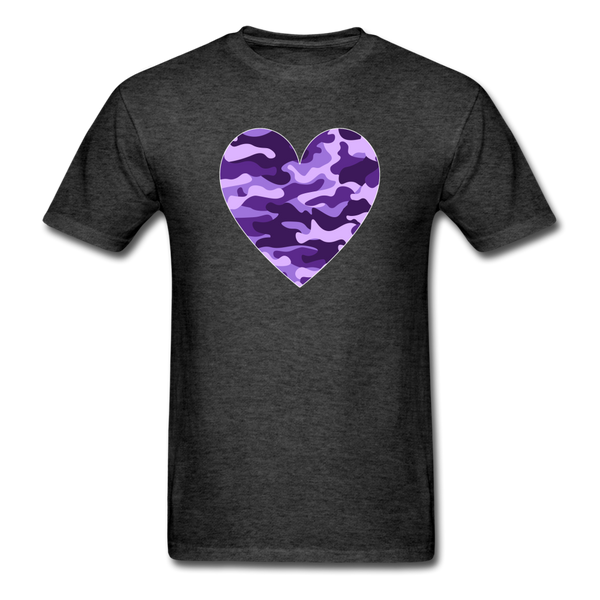 8020 Another Purple Camo Heart PREMIUM TSHIRT - heather black