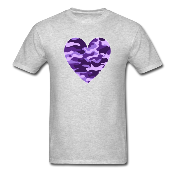 8020 Another Purple Camo Heart PREMIUM TSHIRT - heather gray